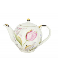  LOMONOSOV IMPERIAL PORCELAIN TEAPOT PINK TULIPS 3 CUPS 600 ML 20 oz