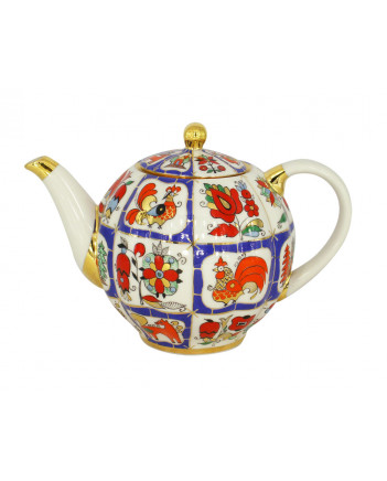 LOMONOSOV IMPERIAL PORCELAIN TEAPOT TULIP RUSSIAN LUBOK 3 CUPS 600 ML 20 OZ