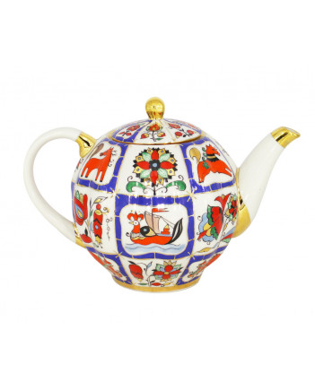 LOMONOSOV IMPERIAL PORCELAIN TEAPOT TULIP RUSSIAN LUBOK 3 CUPS 600 ML 20 OZ