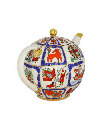 LOMONOSOV IMPERIAL PORCELAIN TEAPOT TULIP RUSSIAN LUBOK 3 CUPS 600 ML 20 OZ