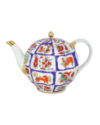 LOMONOSOV IMPERIAL PORCELAIN TEAPOT TULIP RUSSIAN LUBOK 10 CUPS 2000 ML 67.3 oz