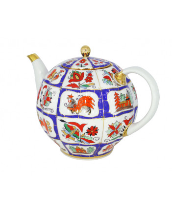 LOMONOSOV IMPERIAL PORCELAIN TEAPOT TULIP RUSSIAN LUBOK 10 CUPS 2000 ML 67.3 oz