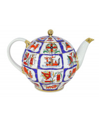 LOMONOSOV IMPERIAL PORCELAIN TEAPOT TULIP RUSSIAN LUBOK 10 CUPS 2000 ML 67.3 oz