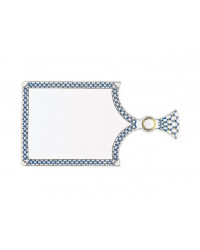 LOMONOSOV IMPERIAL PORCELAIN SERVING CHEESE CUTTING BOARD COBALT NET 