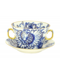 LOMONOSOV IMPERIAL PORCELAIN SOUP BOWL SINGING GARDEN