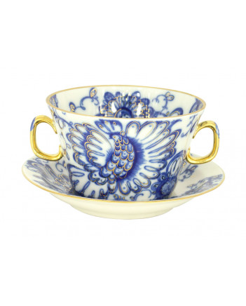 LOMONOSOV IMPERIAL PORCELAIN SOUP BOWL SINGING GARDEN