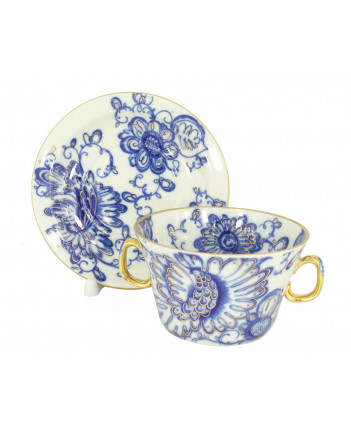 LOMONOSOV IMPERIAL PORCELAIN SOUP BOWL SINGING GARDEN