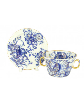 LOMONOSOV IMPERIAL PORCELAIN SOUP BOWL SINGING GARDEN