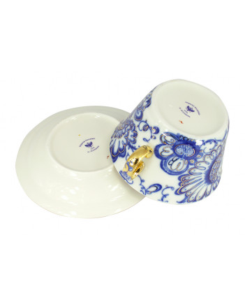 LOMONOSOV IMPERIAL PORCELAIN SOUP BOWL SINGING GARDEN
