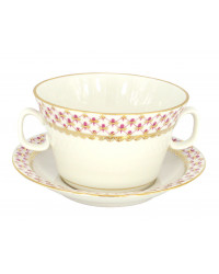 LOMONOSOV IMPERIAL PORCELAIN SOUP BOWL RED NET 