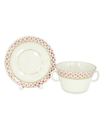 LOMONOSOV IMPERIAL PORCELAIN SOUP BOWL RED NET 