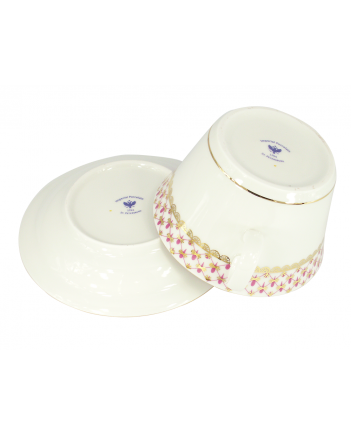 LOMONOSOV IMPERIAL PORCELAIN SOUP BOWL RED NET 