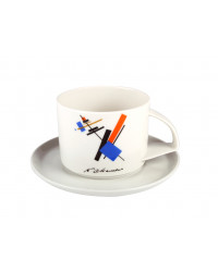 LOMONOSOV IMPERIAL PORCELAIN TEACUP AND SAUCER SUPREMATISM MALEVICH 295 ml 10 oz