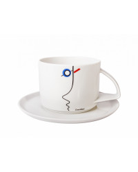 LOMONOSOV IMPERIAL PORCELAIN TEACUP AND SAUCER SUPREMATISM STENBERG 295 ml 10 oz