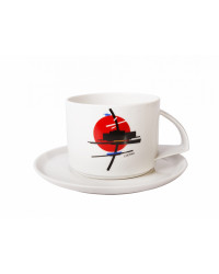 LOMONOSOV IMPERIAL PORCELAIN TEACUP AND SAUCER SUPREMATISM SUETIN 295 ml 10 oz