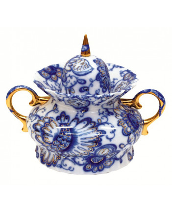 LOMONOSOV IMPERIAL PORCELAIN SUGAR BOWL SINGING GARDEN