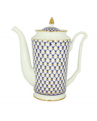 LOMONOSOV IMPERIAL BONE CHINA PORCELAIN COFFEE POT COBALT NET 690 ml 23.3 fl.oz