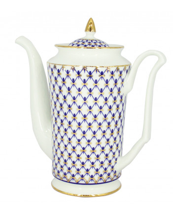 LOMONOSOV IMPERIAL BONE CHINA PORCELAIN COFFEE POT COBALT NET 690 ml 23.3 fl.oz