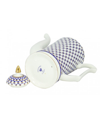 LOMONOSOV IMPERIAL BONE CHINA PORCELAIN COFFEE POT COBALT NET 690 ml 23.3 fl.oz