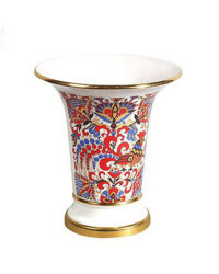 LOMONOSOV IMPERIAL PORCELAIN FLOWER VASE RED ROOSTERS EMPIRE 20 CM/8"
