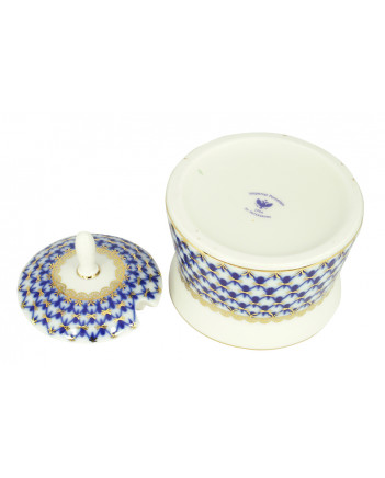LOMONOSOV IMPERIAL PORCELAIN DRESSING BOWL COBALT NET