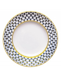 LOMONOSOV IMPERIAL PORCELAIN DINNER PLATE COBALT NET 20 cm/7.9"