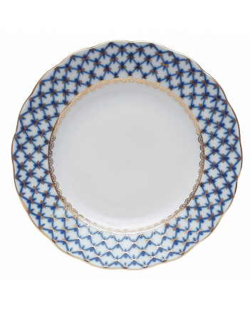 LOMONOSOV IMPERIAL PORCELAIN DINNER PLATE COBALT NET TULIP 27 cm/10.6"