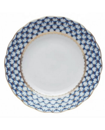 LOMONOSOV IMPERIAL PORCELAIN DINNER PLATE COBALT NET TULIP 20 cm/7.9"