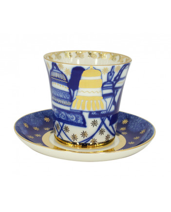 LOMONOSOV IMPERIAL PORCELAIN COFFEE LATTE HOT CHOCOLATE MUG CHURCH BELLS 360 ml/12.2 fl.oz