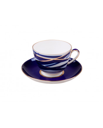 LOMONOSOV IMPERIAL PORCELAIN TEACUP AND SAUCER SPRING COCOON 230 ML 7.8 OZ