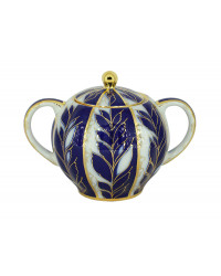 LOMONOSOV IMPERIAL PORCELAIN SUGAR BOWL TULUP WINTER NIGHT 15 OZ/450 ML