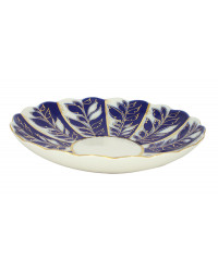 LOMONOSOV IMPERIAL PORCELAIN COOKIE PASTRY DISH WINTER NIGHT TULIP