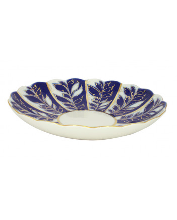 LOMONOSOV IMPERIAL PORCELAIN COOKIE PASTRY DISH WINTER NIGHT TULIP