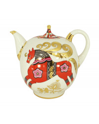 LOMONOSOV IMPERIAL PORCELAIN TEAPOT RED HORSE 12 CUPS 2450 ML/82.8 OZ