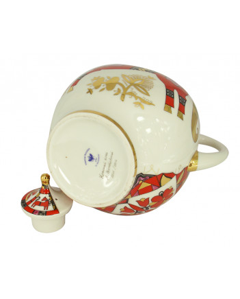 LOMONOSOV IMPERIAL PORCELAIN TEAPOT RED HORSE 12 CUPS 2450 ML/82.8 OZ