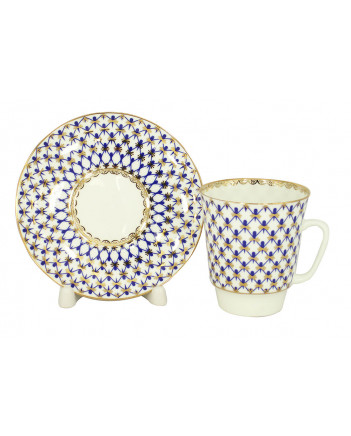 LOMONOSOV IMPERIAL BONE CHINA PORCELAIN ESPRESSO CUP MAY COBALT NET 165 ml/5.6 fl.oz