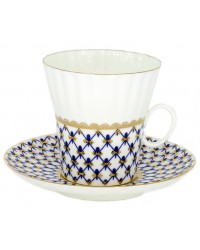 LOMONOSOV IMPERIAL BONE CHINA PORCELAIN ESPRESSO CUP DANDELION COBALT NET 175 ml/5.9 fl.oz