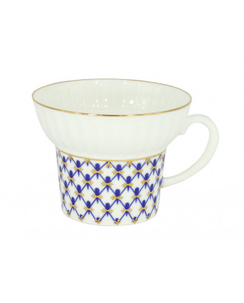 LOMONOSOV IMPERIAL BONE CHINA PORCELAIN ESPRESSO CUP WAVE COBALT NET 155 ml/5.2 fl.oz