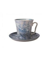 LOMONOSOV IMPERIAL PORCELAIN COFFEE LATTE HOT CHOCOLATE MUG BLUE SHIP 360 ml/12.2 fl.oz