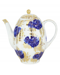 LOMONOSOV IMPERIAL PORCELAIN COFFEE POT GOLDEN GARDEN TULIP 8 Cup 40 oz/1200 ml