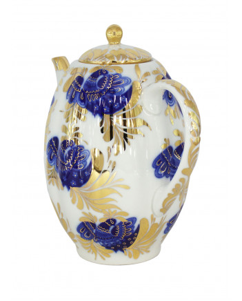 LOMONOSOV IMPERIAL PORCELAIN COFFEE POT GOLDEN GARDEN TULIP 8 Cup 40 oz/1200 ml