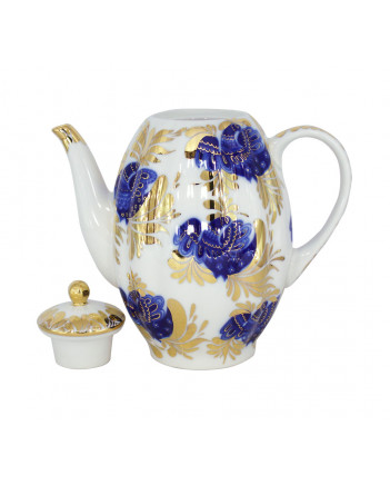 LOMONOSOV IMPERIAL PORCELAIN COFFEE POT GOLDEN GARDEN TULIP 8 Cup 40 oz/1200 ml