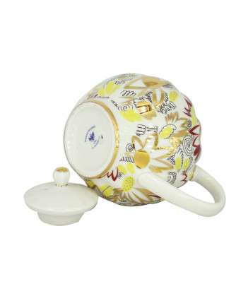  LOMONOSOV IMPERIAL PORCELAIN TEAPOT TULIP GOLDEN DAISY  3 CUPS 600 ML 20 oz