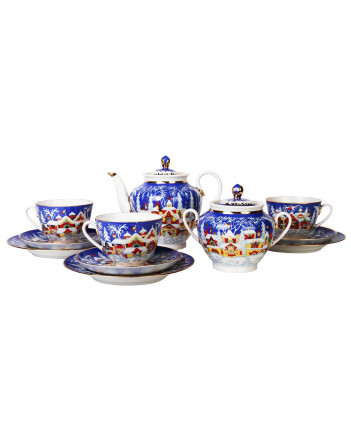 LOMONOSOV IMPERIAL PORCELAIN TEA SET SERVICE SPRING WINTER FAIRYTALE 20 items