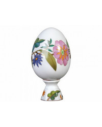LOMONOSOV IMPERIAL PORCELAIN EASTER EGG ON STAND COLORFUL WRETH