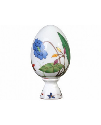 LOMONOSOV IMPERIAL PORCELAIN EASTER EGG ON STAND SUNNY FLOWER