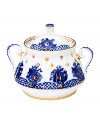 LOMONOSOV IMPERIAL PORCELAIN SUGAR BOWL BASKET