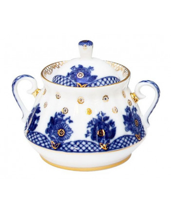 LOMONOSOV IMPERIAL PORCELAIN SUGAR BOWL BASKET