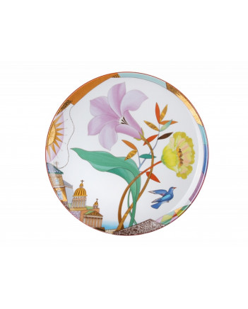 LOMONOSOV IMPERIAL PORCELAIN DECORATIVE WALL PLATE LILAC EVENING 275 mm 10.8"