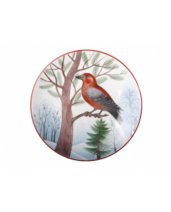 LOMONOSOV IMPERIAL PORCELAIN DECORATIVE WALL PLATE PARROT CROSSBILL 195 mm 7.7"